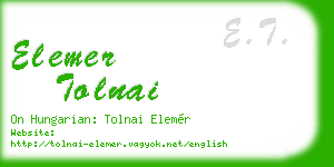 elemer tolnai business card